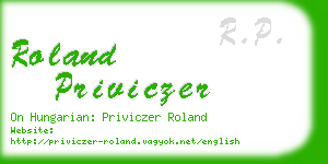 roland priviczer business card